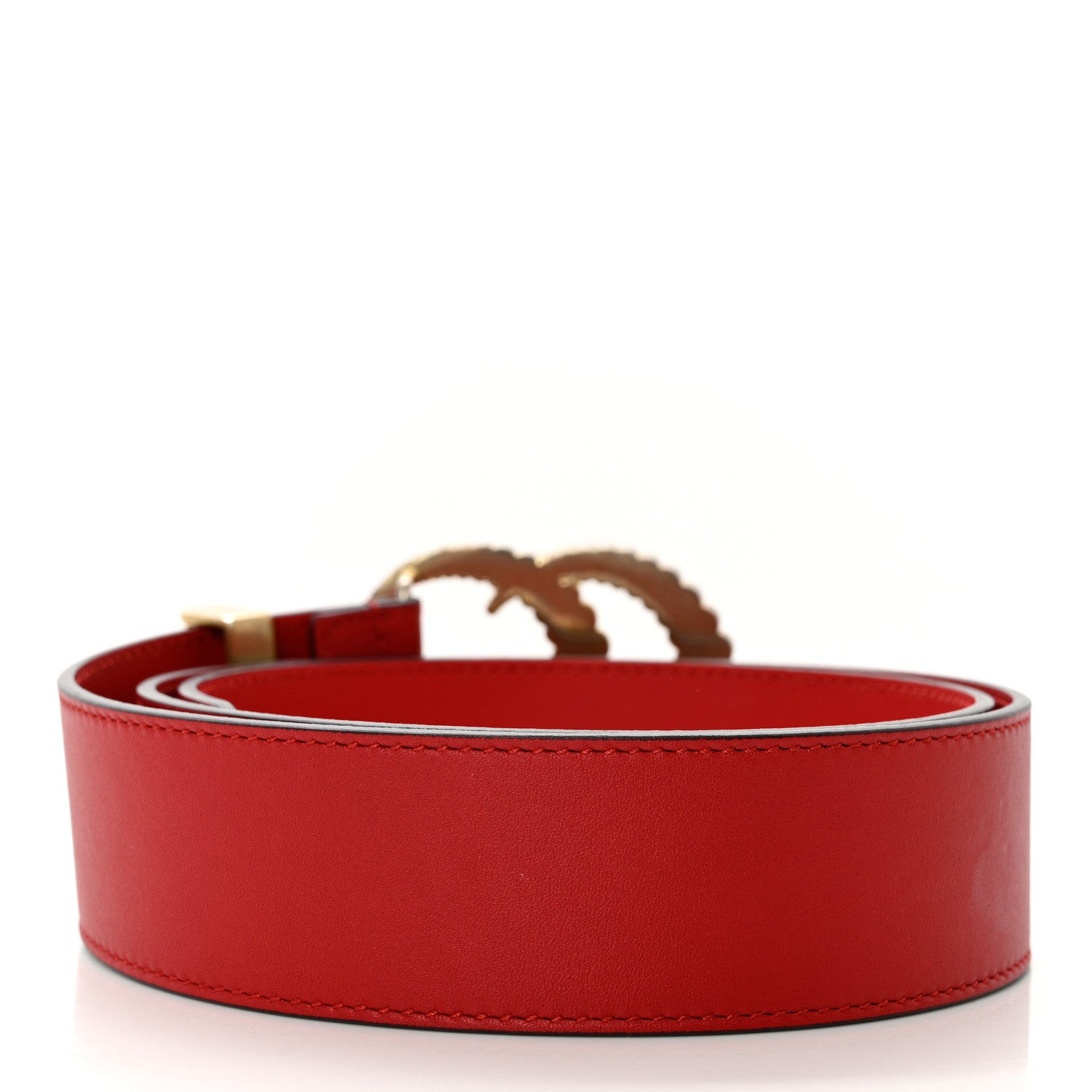 Gucci Moon Calfskin Torchon Double G 40mm Belt 85 34 Hibiscus Red 2 of 4