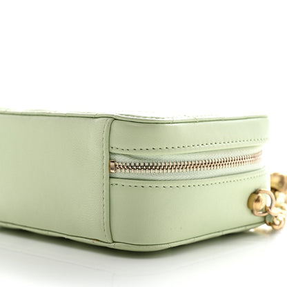 Chanel Lambskin Quilted CC Pearl Crush Camera Case Light Green 10 of 10