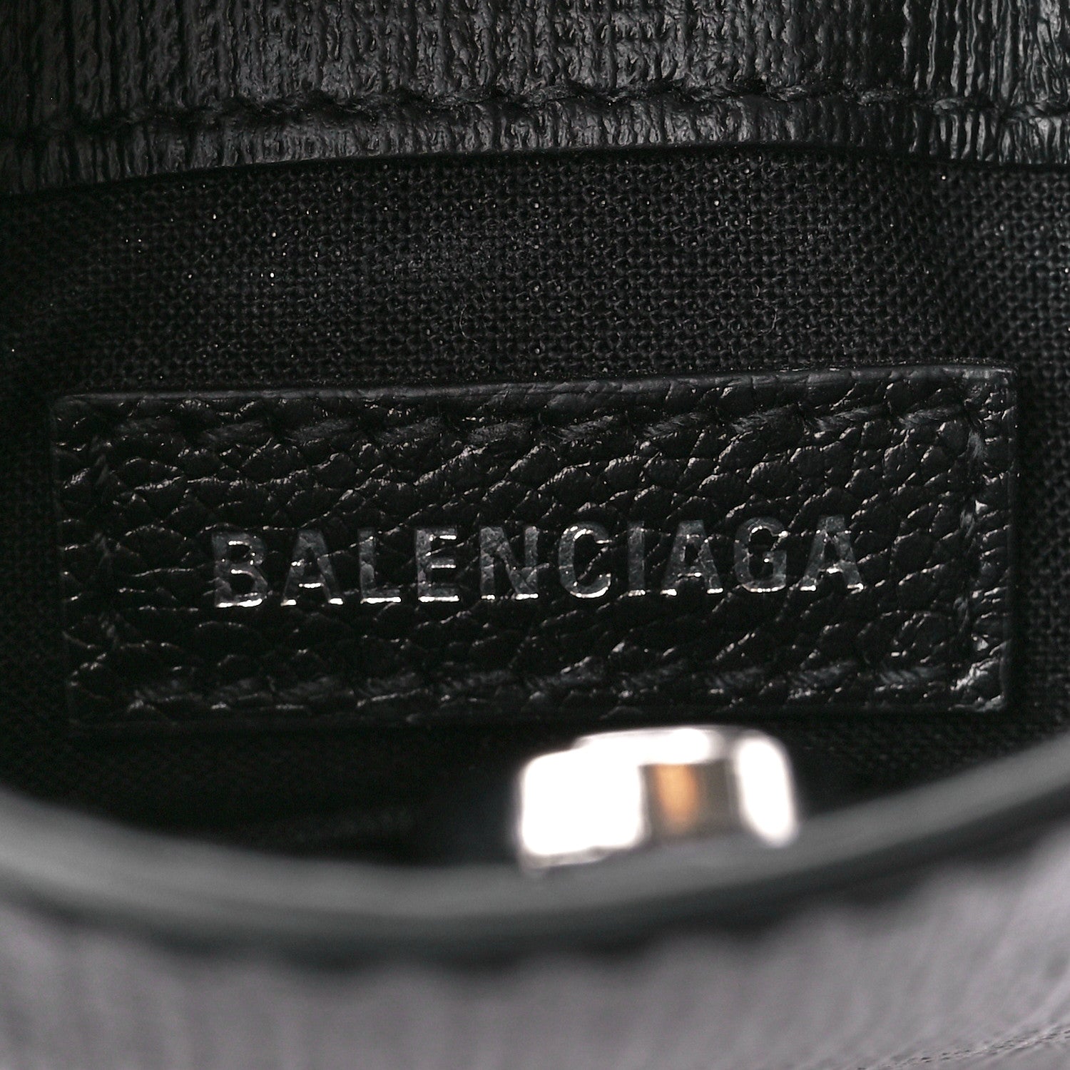 Balenciaga Squared Calfskin Logo Shopping Phone Holder Bag Black 6 of 9