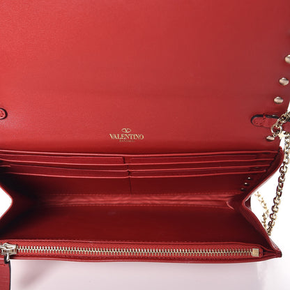 Valentino Garavani Vitello Small Rockstud Flap Wallet on Chain Red 5 of 8