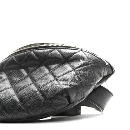 Chanel Grained Calfskin Quilted Waist Belt Bag Black 10 of 11