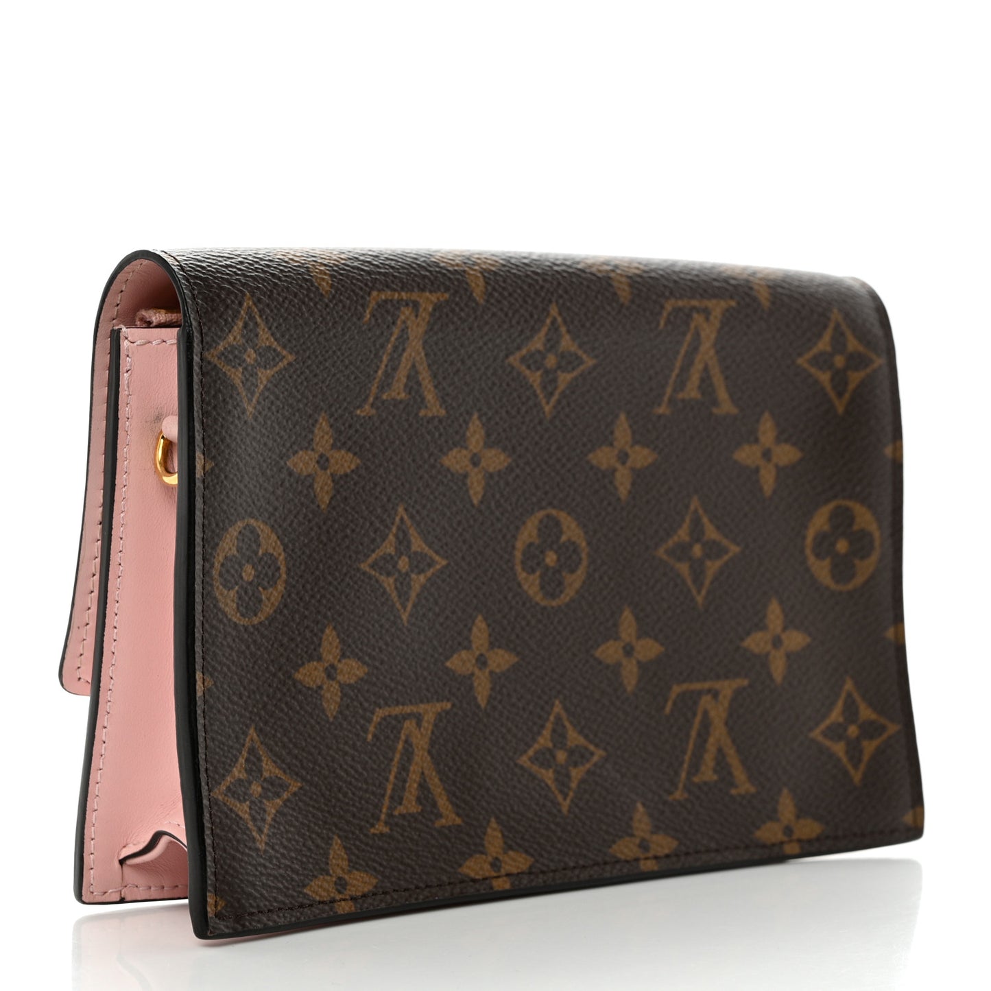Monogram Flore Chain Wallet Rose Ballerine