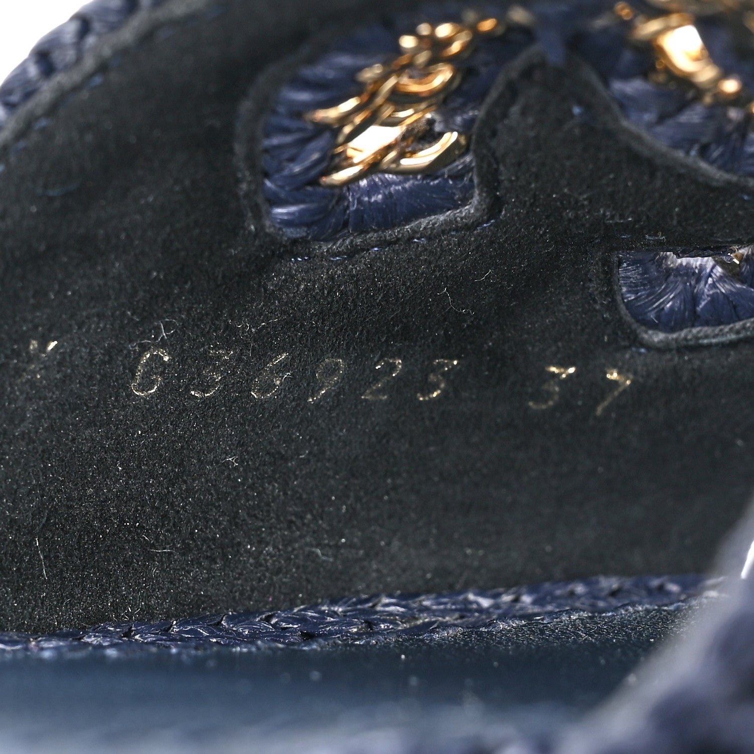 Chanel Braided Cord CC Espadrille Slip On Sandals 37 Navy Blue 8 of 9