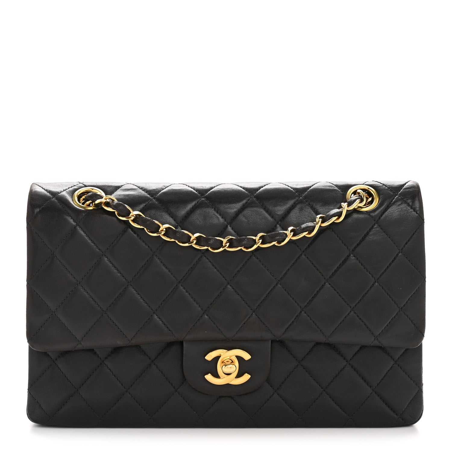 Chanel Lambskin Quilted Medium Double Flap Black 1 of 15
