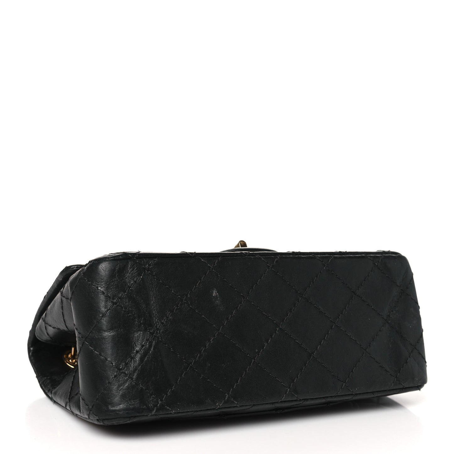 Aged Calfskin Quilted 2.55 Reissue Mini Flap Black