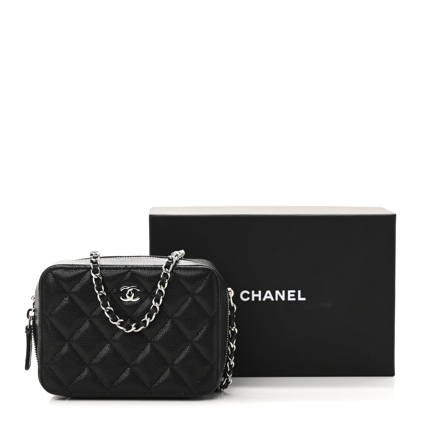 Caviar Quilted Camera Bag Black