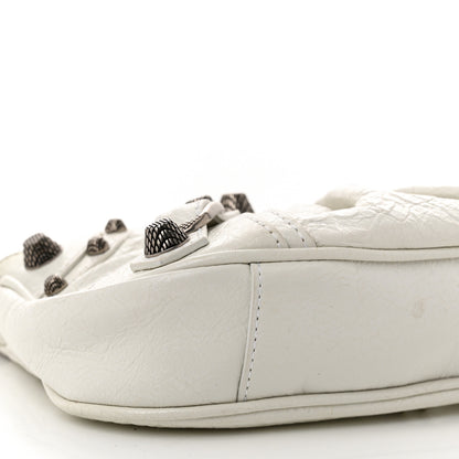 Balenciaga Extra Supple Calfskin Crocodile Embossed Le Cagole Mini Purse With Chain White 10 of 11