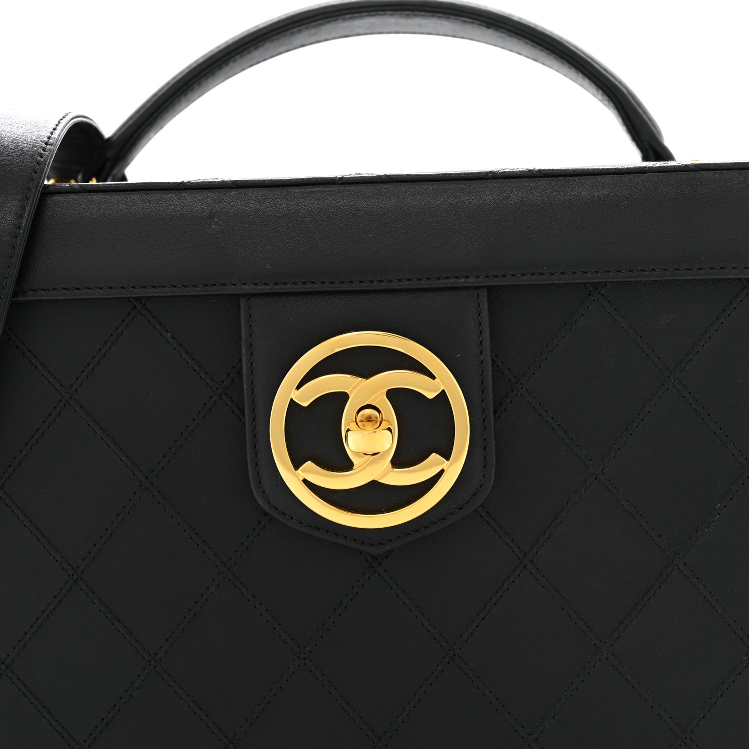 Chanel Calfskin Stitch Vanity Case Black 9 of 14