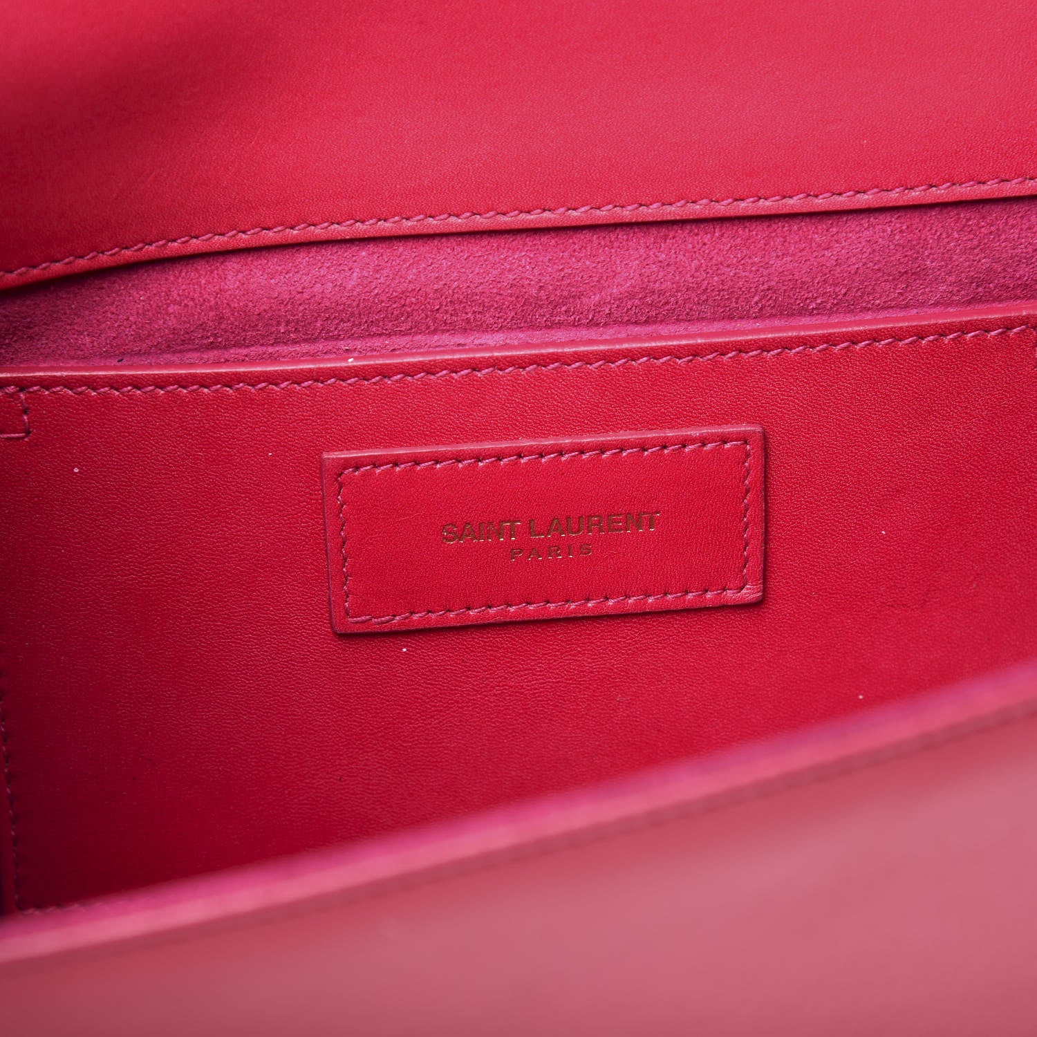Saint Laurent Calfskin Classic Monogram Cassandre Clutch Lipstick Fuchsia 7 of 9