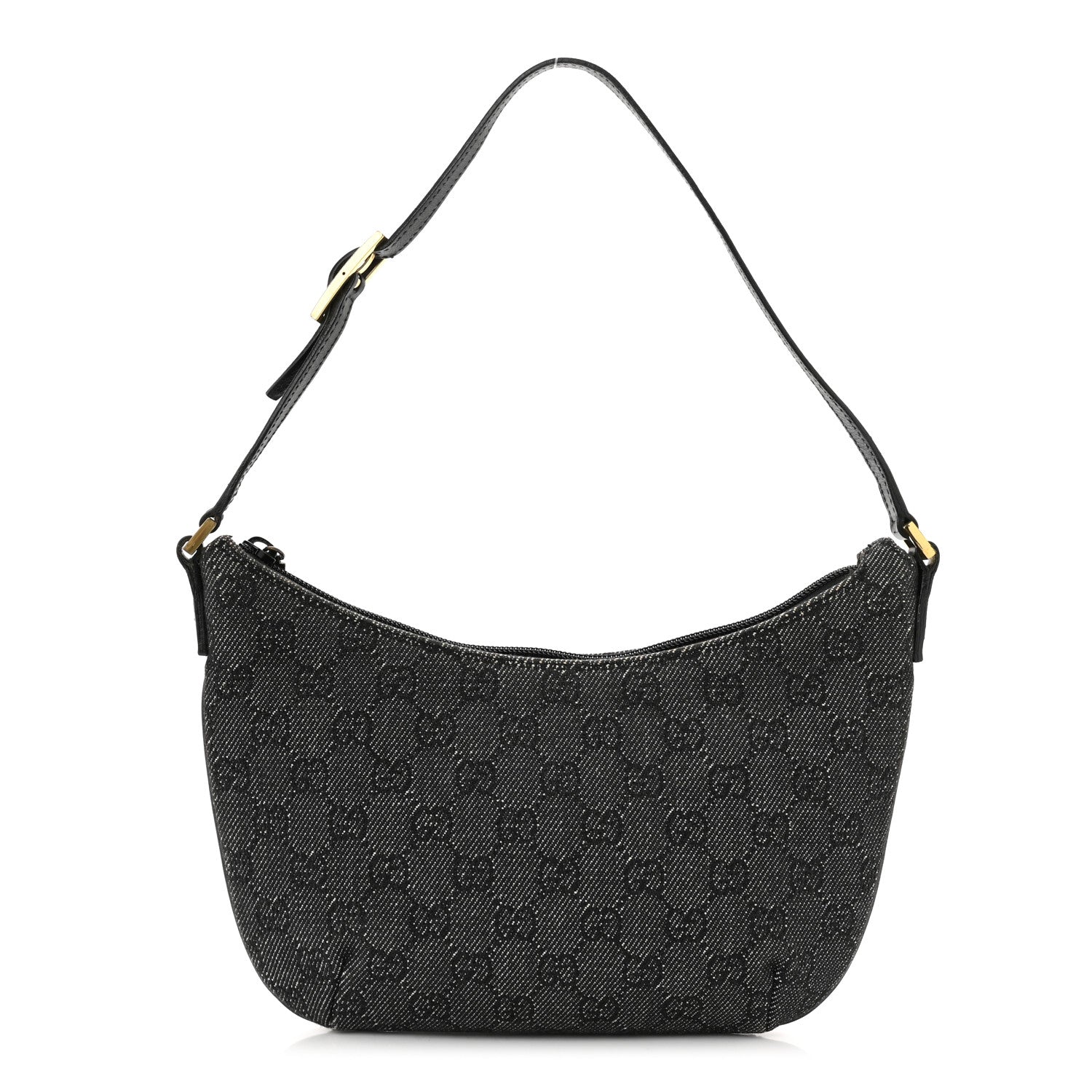 Gucci Denim Monogram Pochette Black 1 of 12