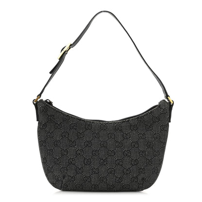 Gucci Denim Monogram Pochette Black 1 of 12