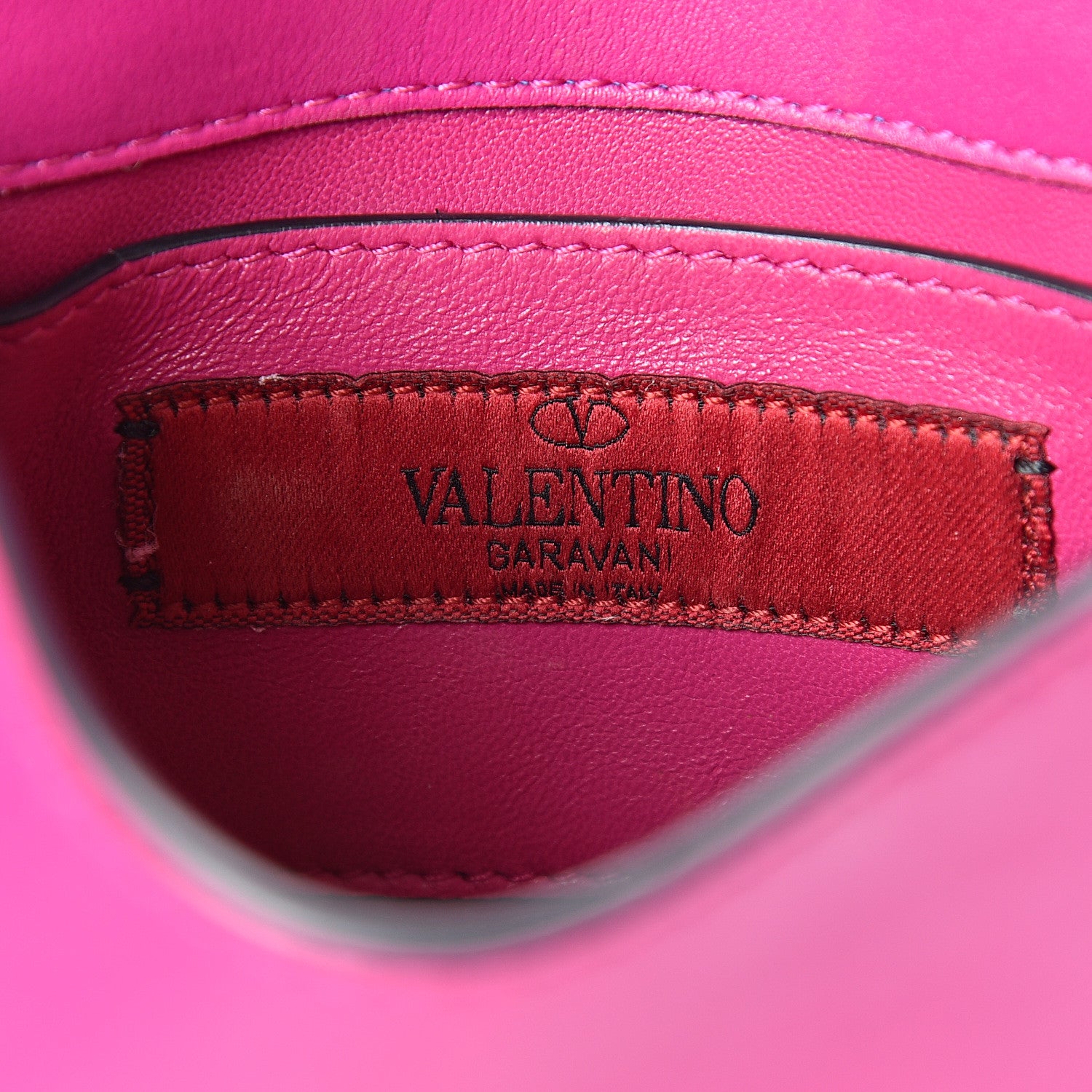 Valentino Garavani Vitello Rockstud Halfmoon Saddle Bag Fuxia Black 6 of 14