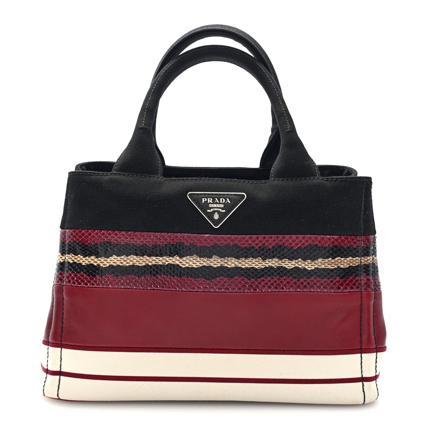 Patch Righe Mix Tote Cerise