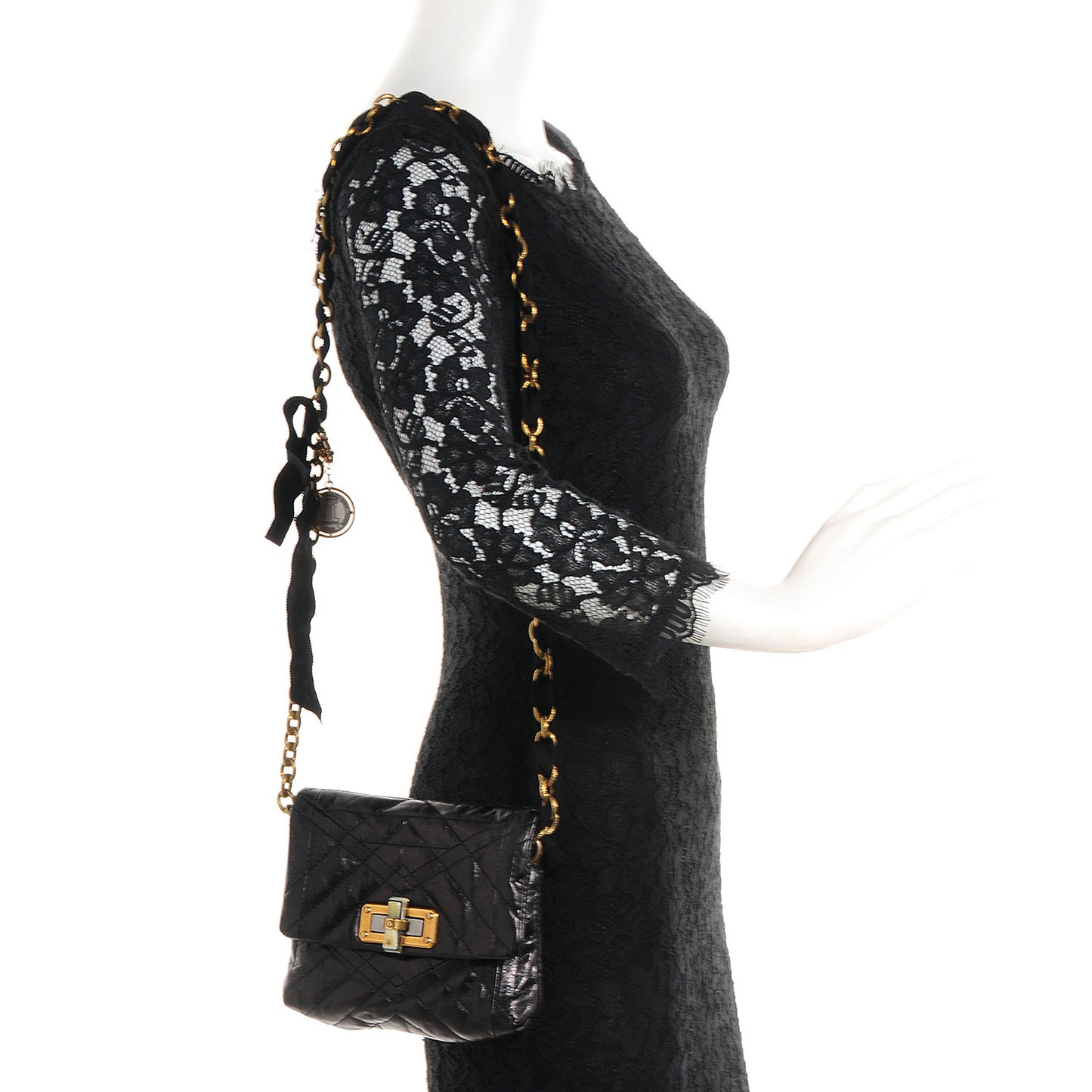 Quilted Calfskin Happy Mini Pop Crossbody Black
