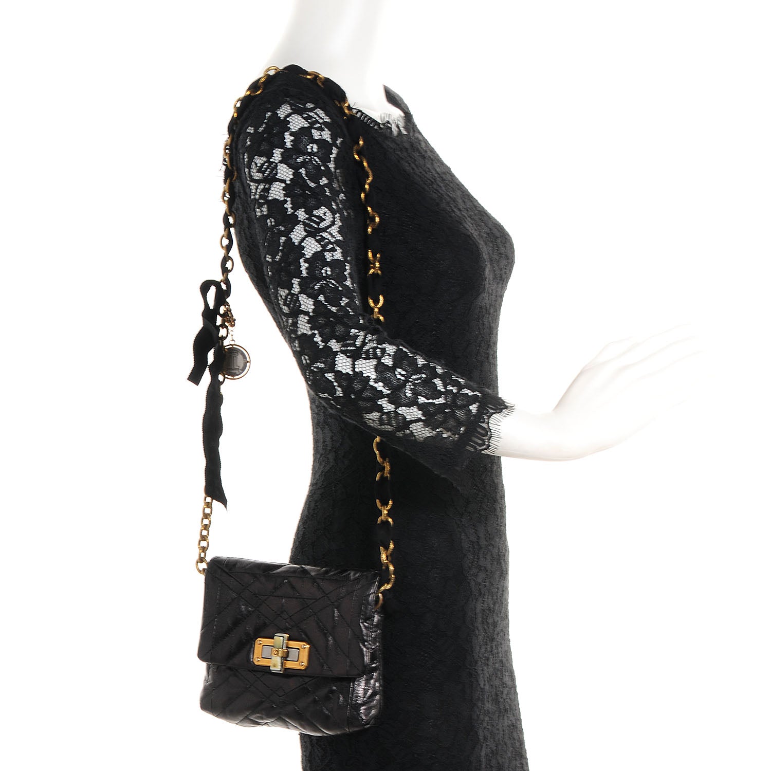 Lanvin Quilted Calfskin Happy Mini Pop Crossbody Black 2 of 11
