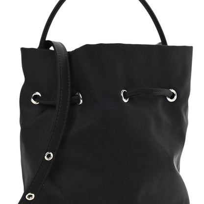 Balenciaga Recycled Sport Nylon Logo Embroidered Wheel Drawstring Bucket Bag Black Pink 8 of 10