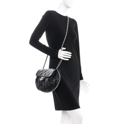 Chanel Washed Lambskin Quilted Medium Chain Around Messenger Black 2 of 8
