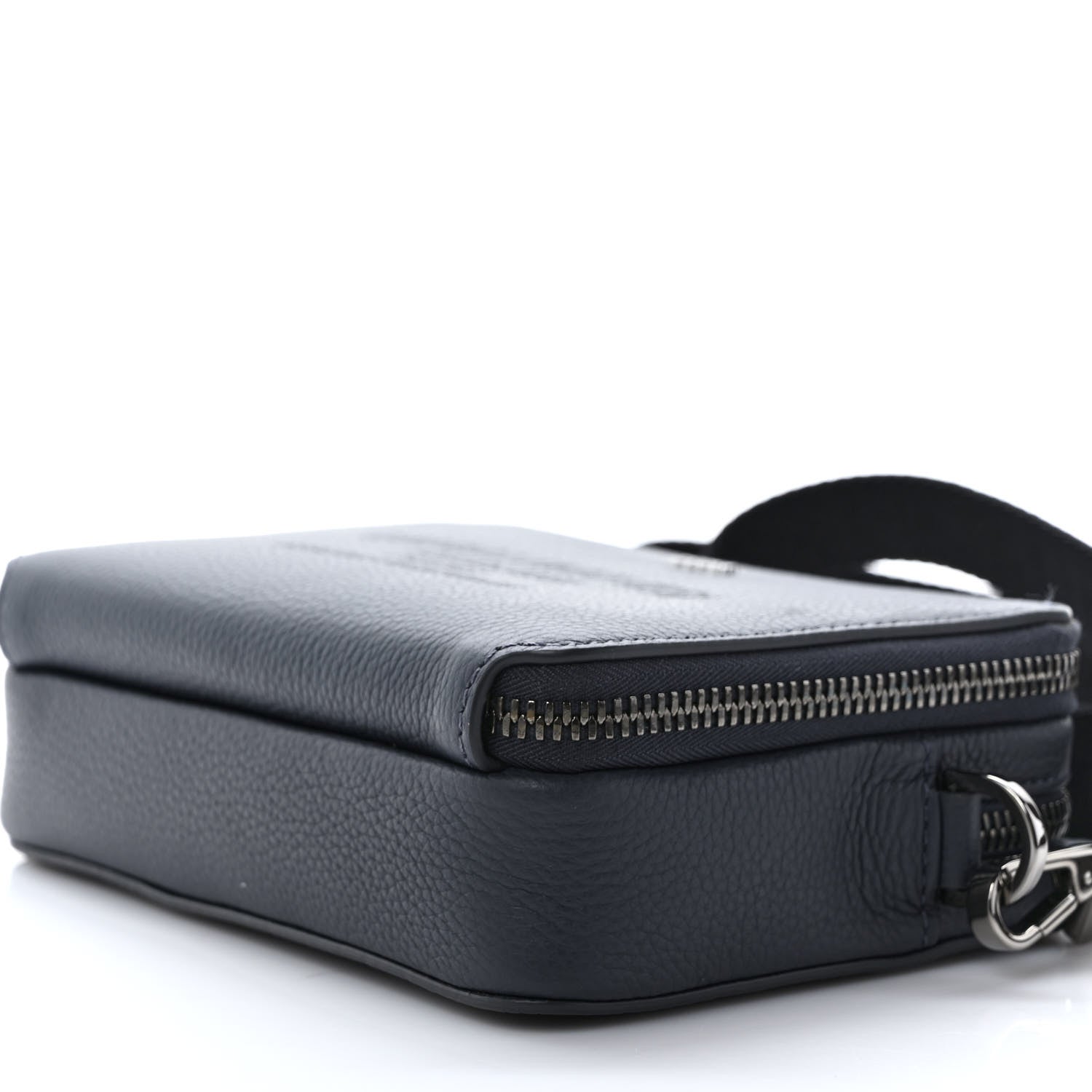 Christian Dior Grained Calfskin Double Zip Crossbody Pouch Blue 9 of 10