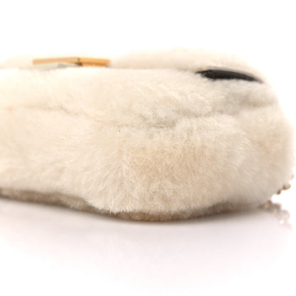 Fendi Shearling Shiny Nappa Micro Baguette Latte Panna 9 of 9