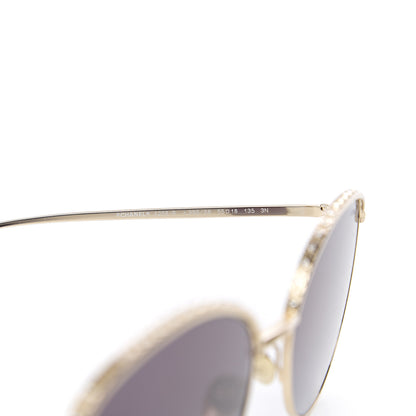 Chanel Metal Crystal Sunglasses 4258-B Gold 5 of 8