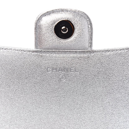 Chanel Metallic Lambskin Quilted Glasses Case With Chain Silver 6 of 11