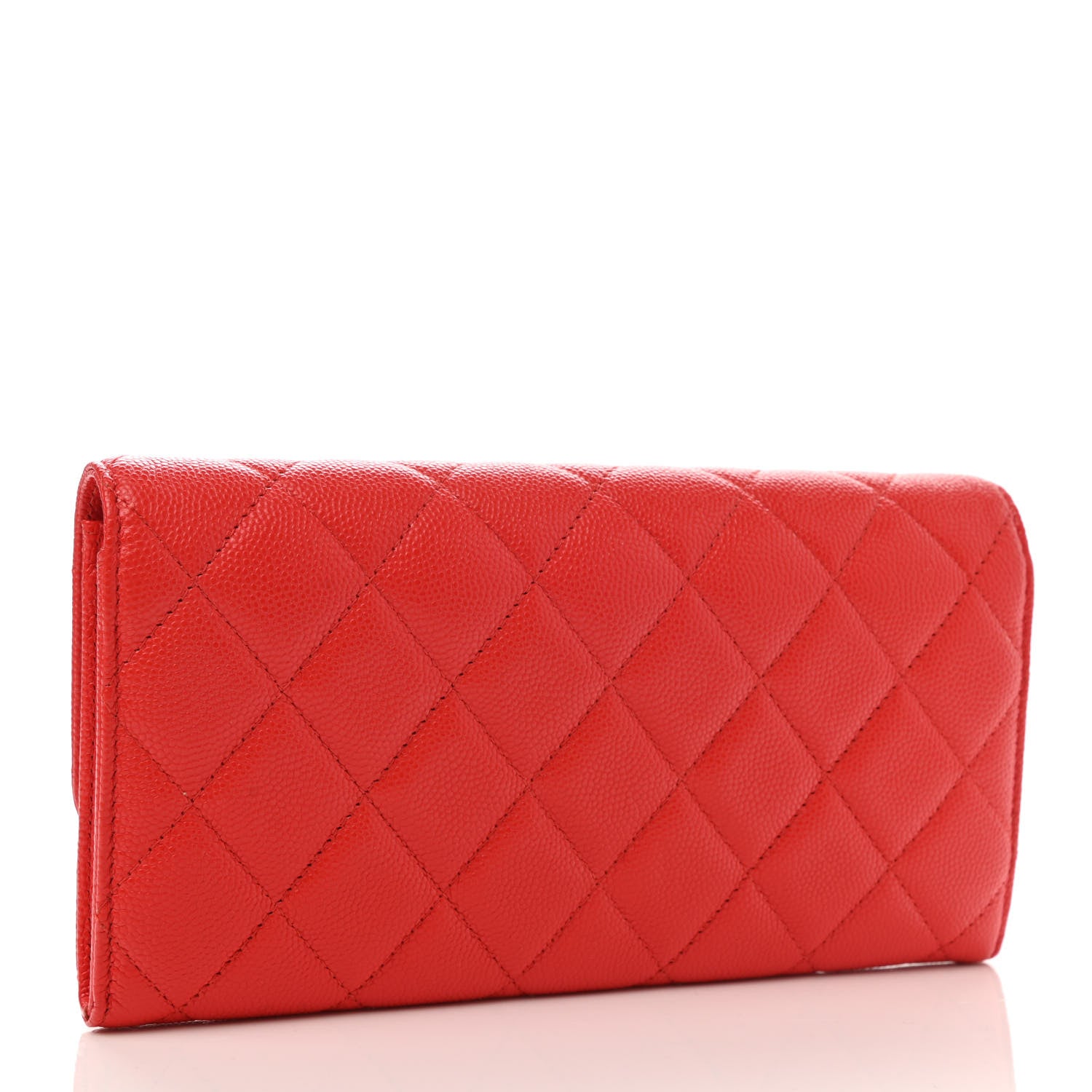 Chanel Caviar Quilted Large Flap Wallet Red 3 of 9