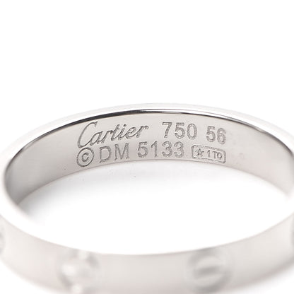 Cartier 18K White Gold 3.5mm LOVE Wedding Band Ring 56 7.5 4 of 4