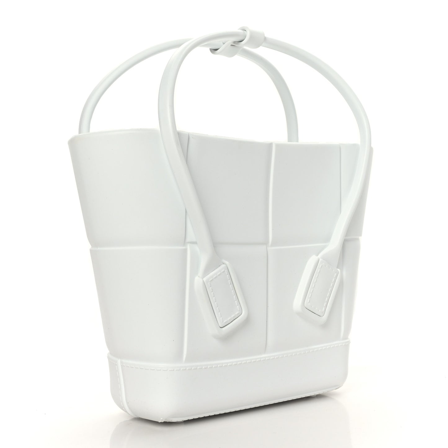 Rubber Intrecciato Mini Arco Tote White