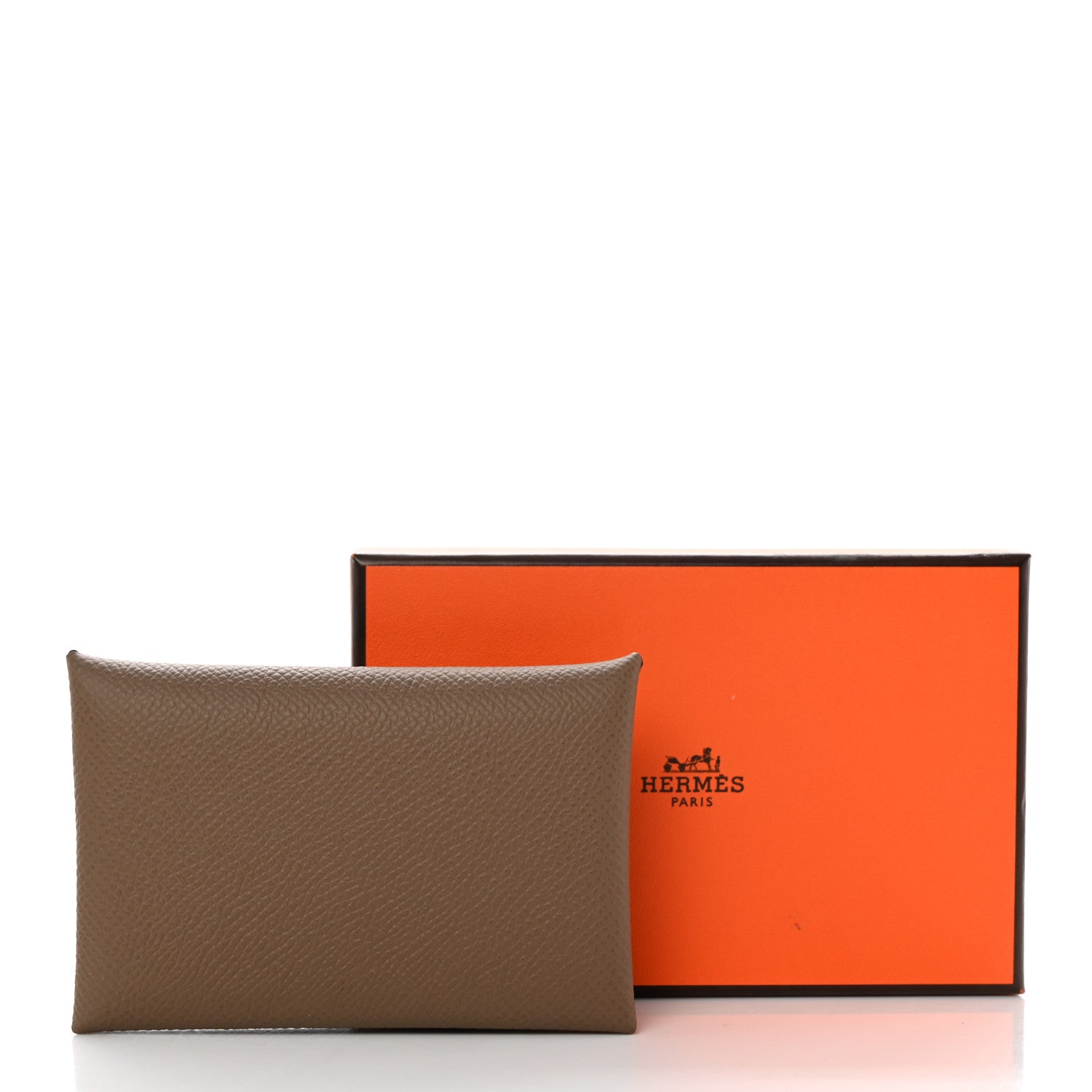 Hermes Epsom Calvi Duo Card Case Etoupe 8 of 8