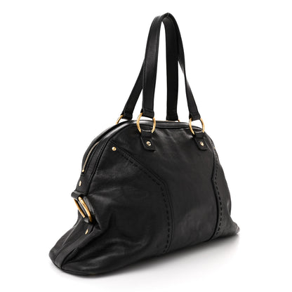 Saint Laurent Textured Patent Calfskin Large Muse Black 3 of 13