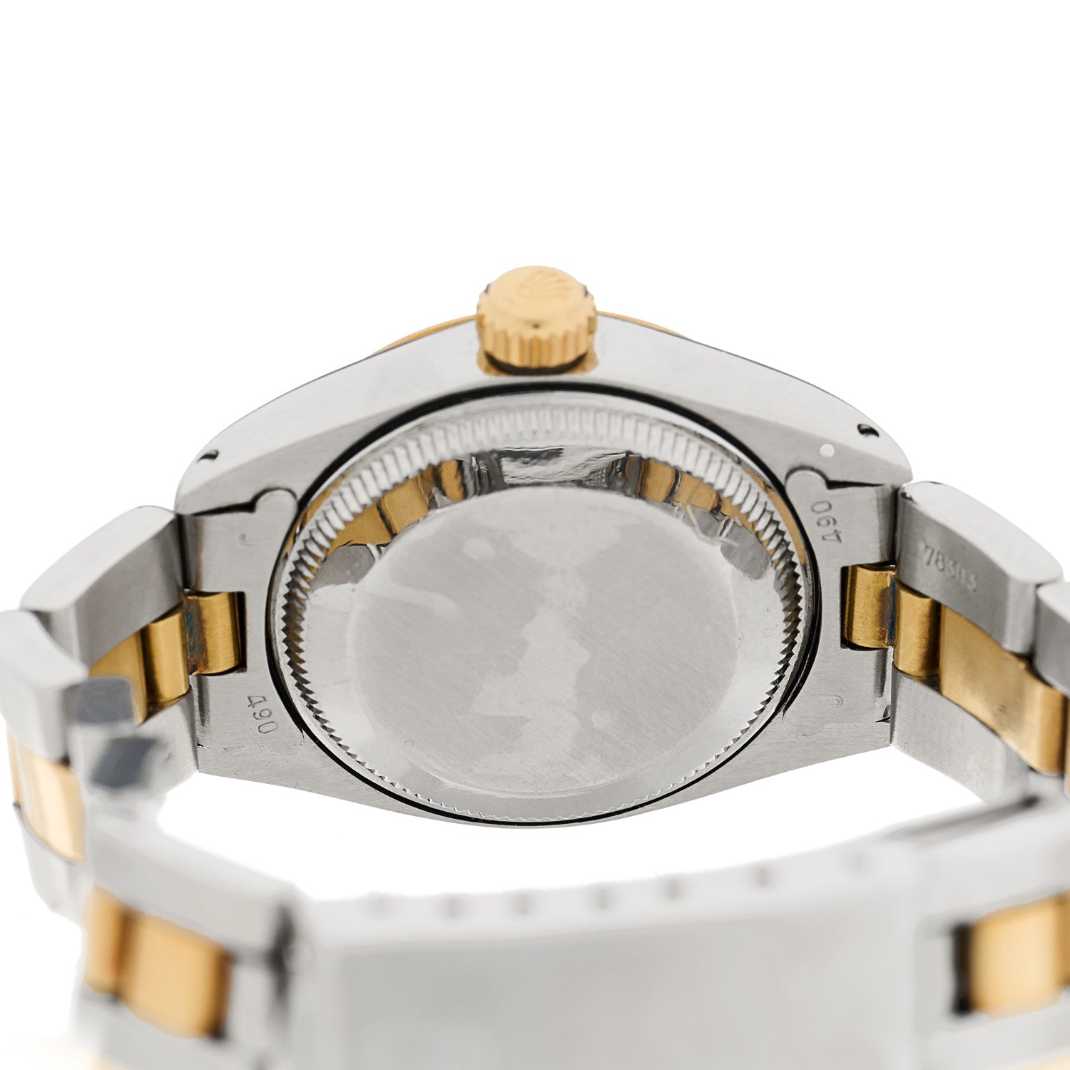 Rolex Stainless Steel 18K Yellow Gold 26mm Oyster Perpetual Datejust Watch Black 6916 4 of 4