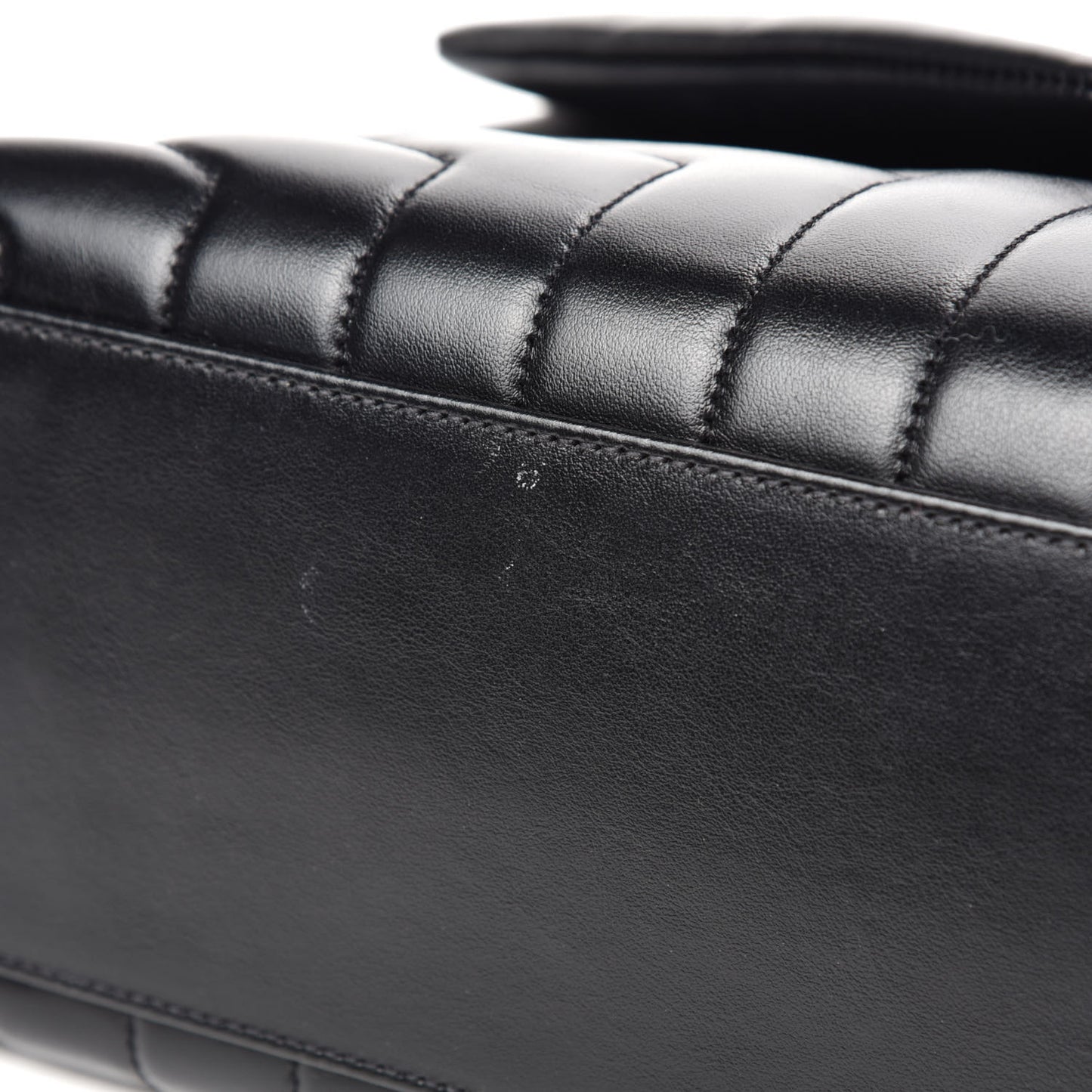 Calfskin Y Quilted Monogram Medium Loulou Chain Satchel Black
