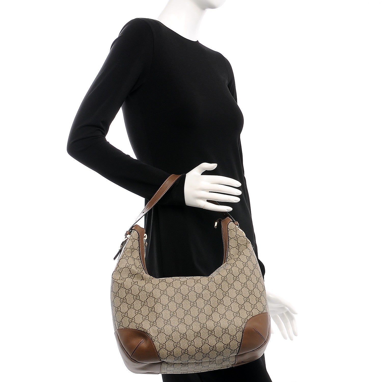 Gucci GG Supreme Monogram Margaux Calfskin Medium Nice Hobo Beige Ebony Acero 2 of 9