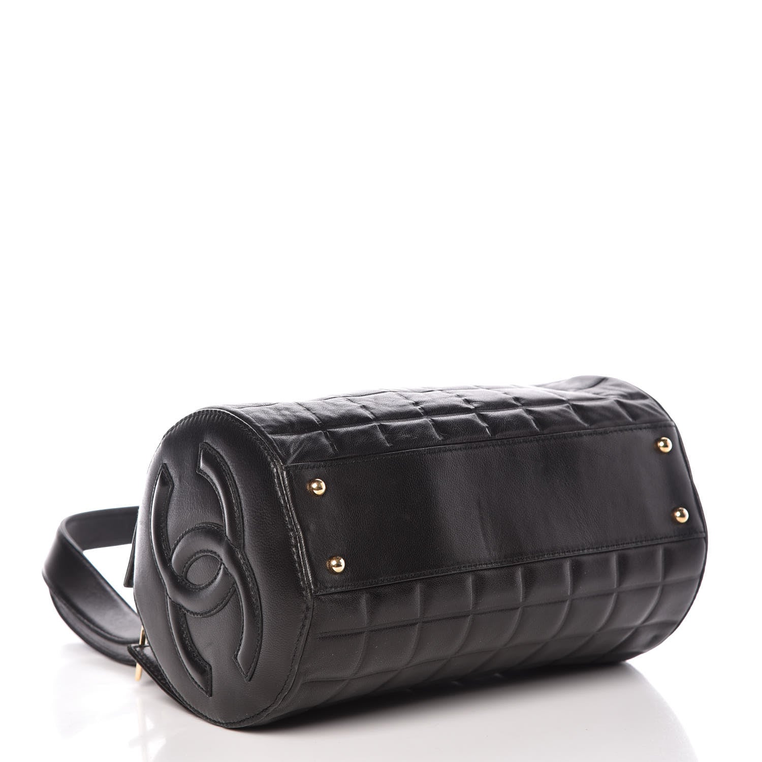 Chanel Lambskin Chocolate Bar Quilted CC Shoulder Bag Black 4 of 11