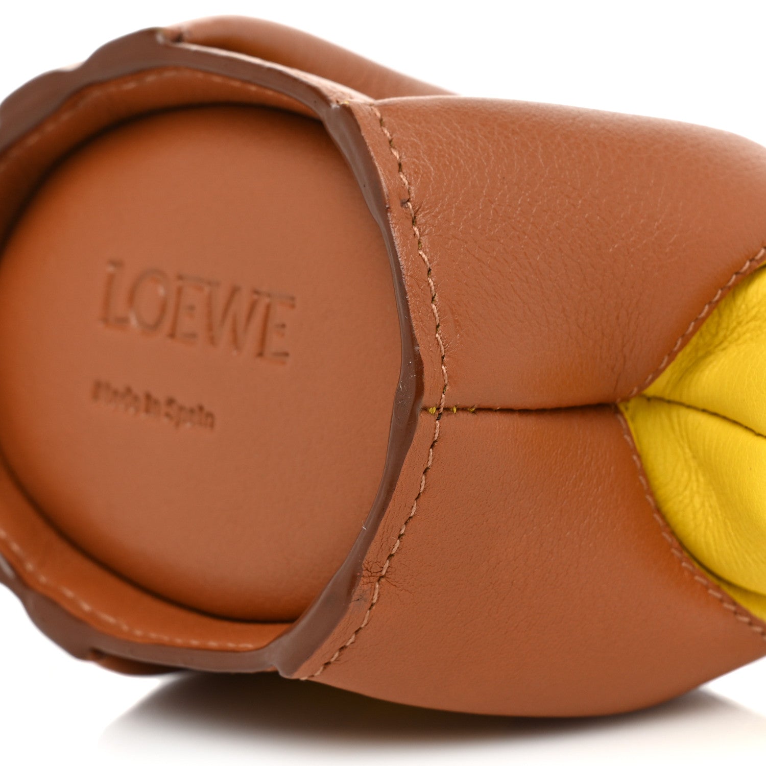Loewe Calfskin Panda Coin Purse Yellow Brown 6 of 9