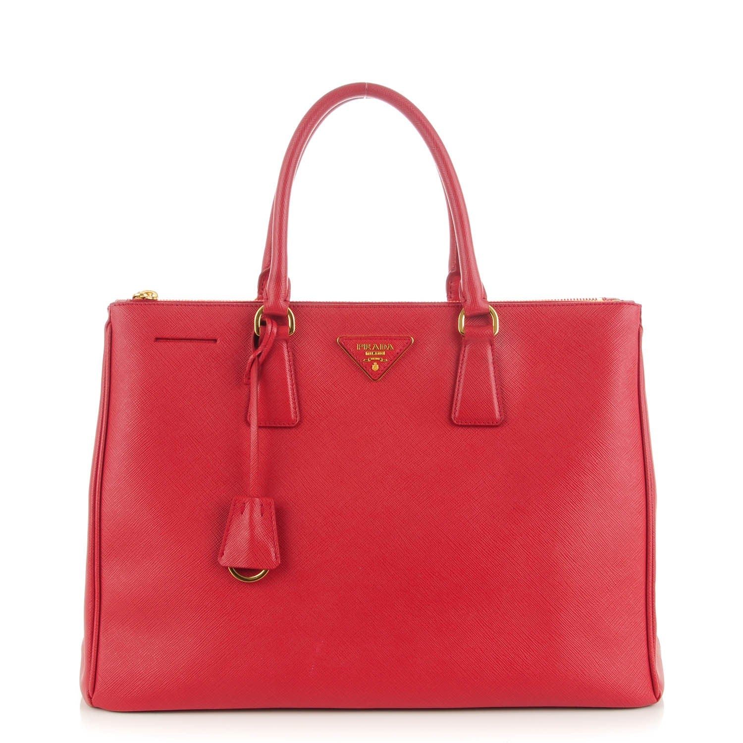 Prada Saffiano Large Galleria Double Zip Tote Fuoco 1 of 8