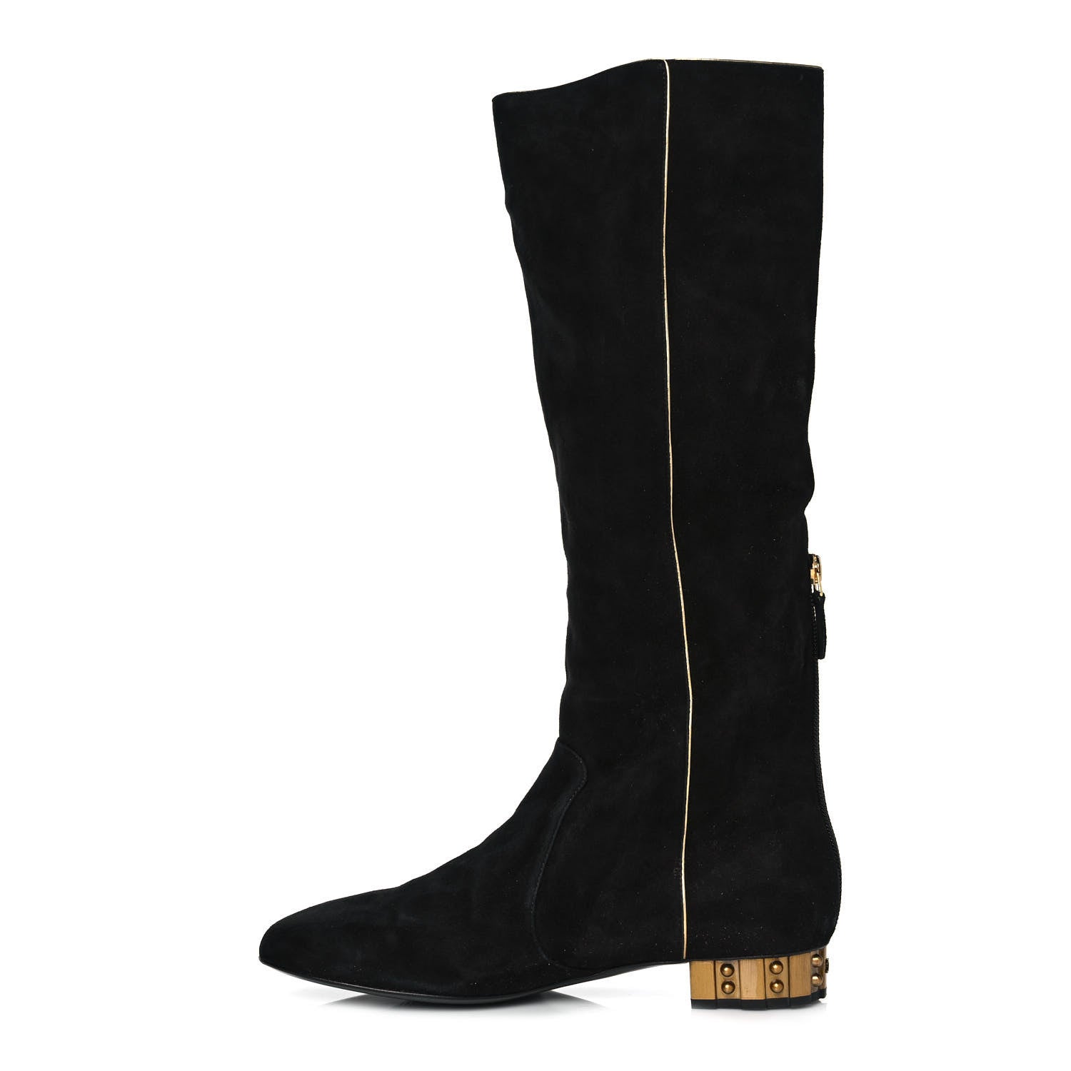 Chanel Suede Boots 39 Black 1 of 8