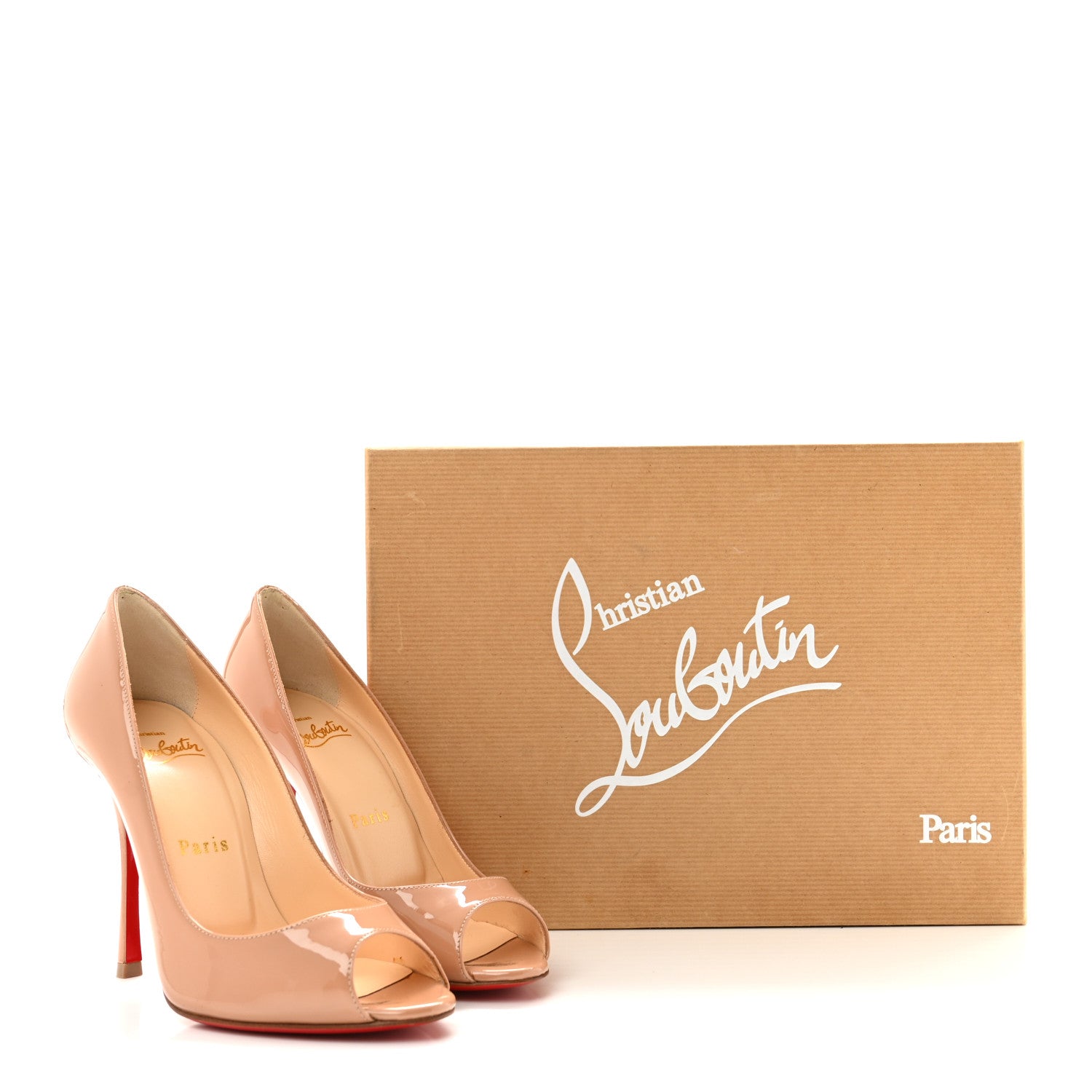 Christian Louboutin Patent Yootish 100 Pumps 35.5 Nude 9 of 9