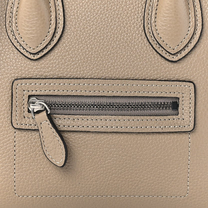 Celine Drummed Calfskin Nano Luggage Dune 9 of 10