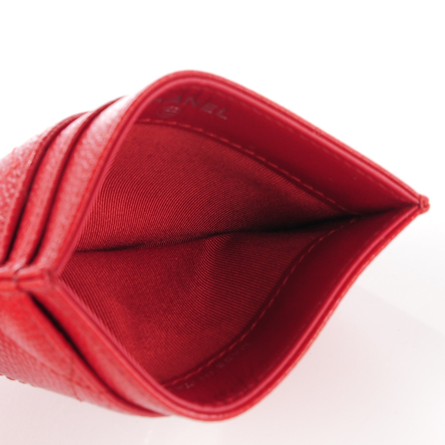 Chanel Caviar Quilted Card Holder Red 8 of 8