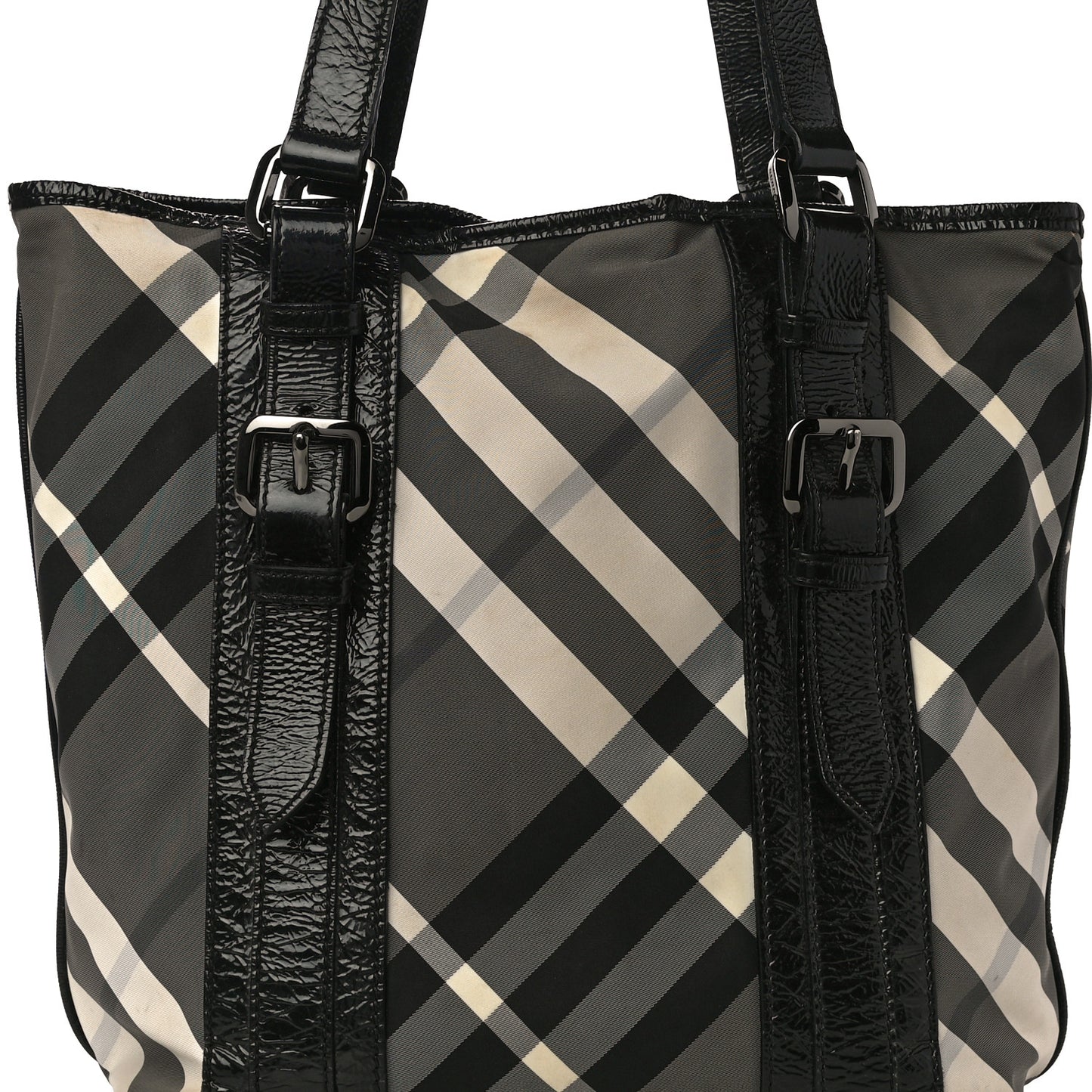 Nylon Beat Check Small Victoria Tote Black