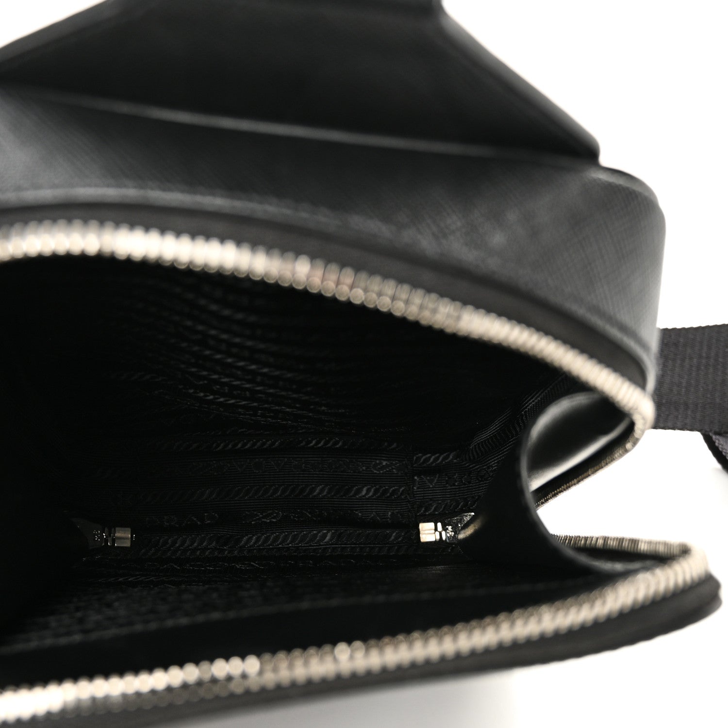 Prada Saffiano Travel Brique Crossbody Messenger Bag Black 5 of 9