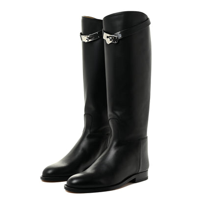 Hermes Box Kelly Jumping Boots 36 Black 3 of 11