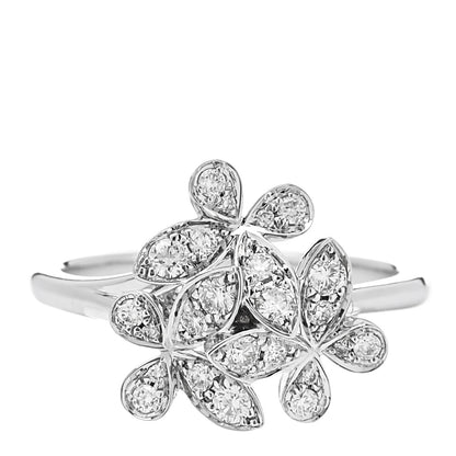 Graff 18K White Gold Diamond Mini Triple Butterfly Pave Ring 52 6 1 of 7