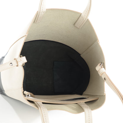 Celine Grained Calfskin Small Vertical Bi-Cabas Cream Black 5 of 7