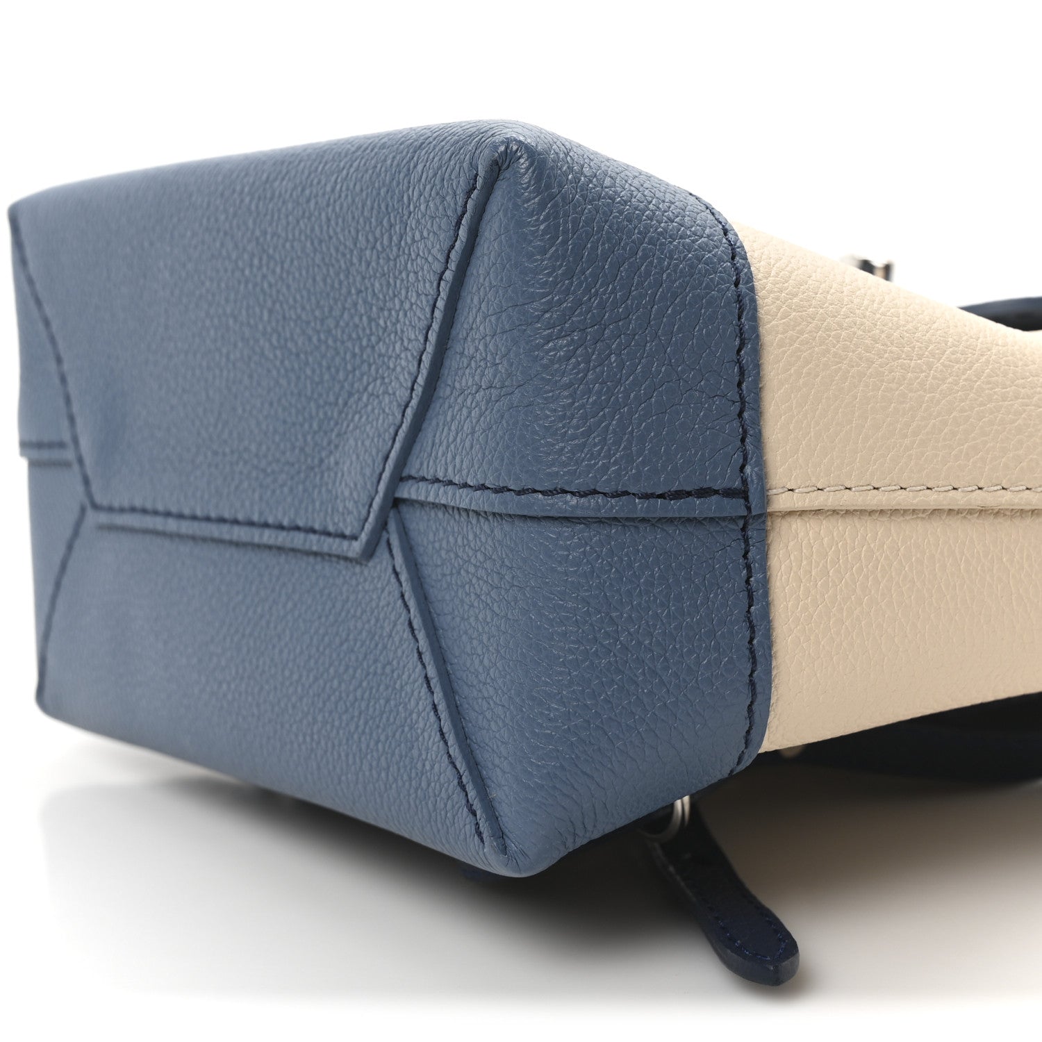 Louis Vuitton Calfskin Lockme Mini Backpack Blue Jean Creme 9 of 9