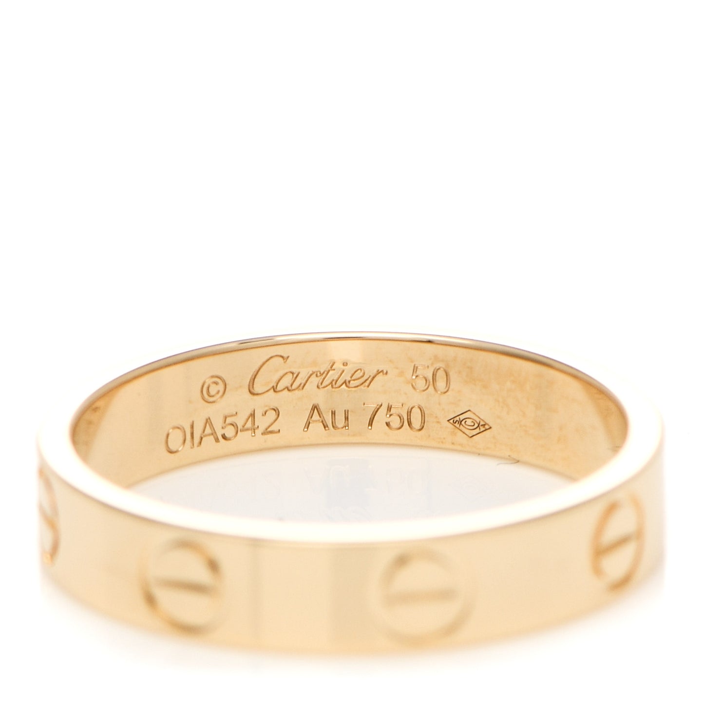 18K Yellow Gold 3.5mm LOVE Wedding Band Ring 50 5.25