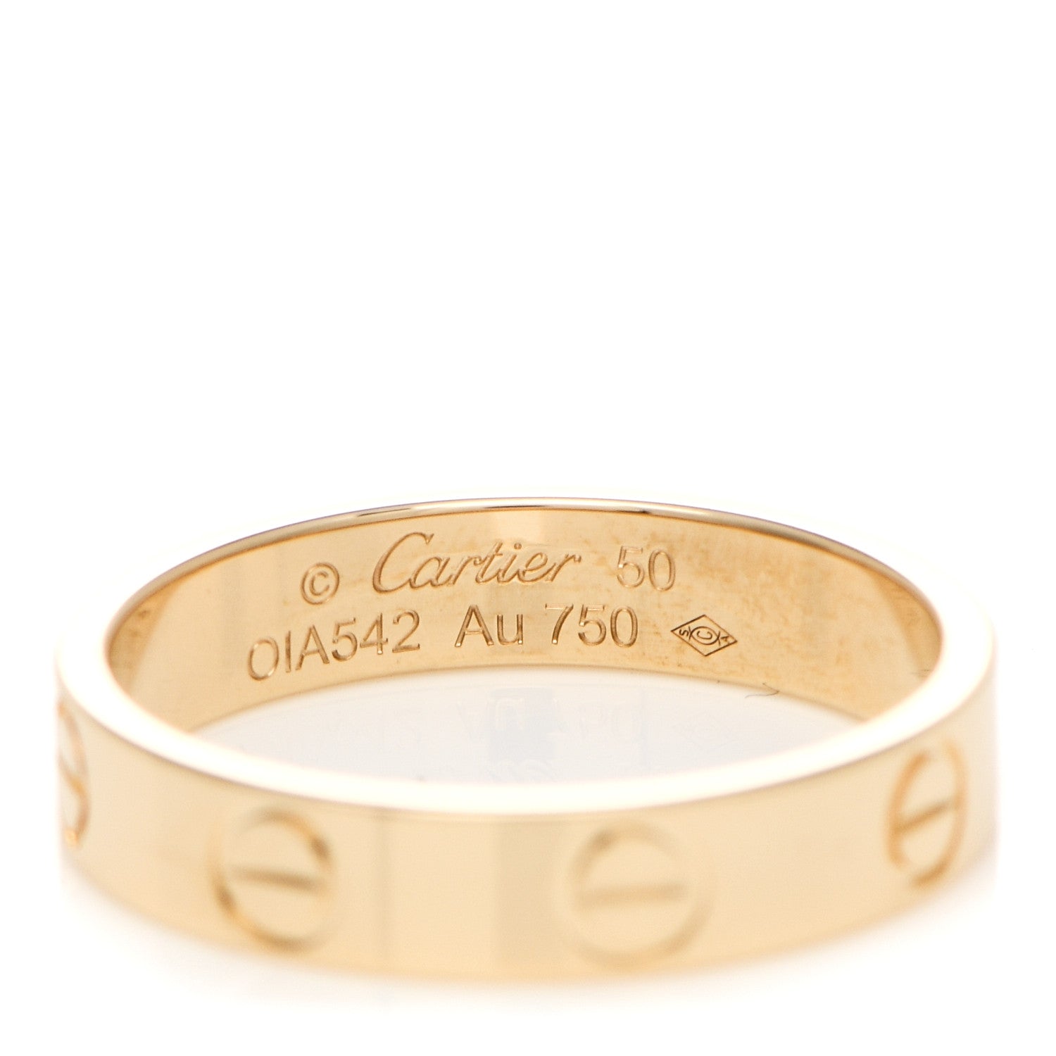 Cartier 18K Yellow Gold 3.5mm LOVE Wedding Band Ring 50 5.25 4 of 4