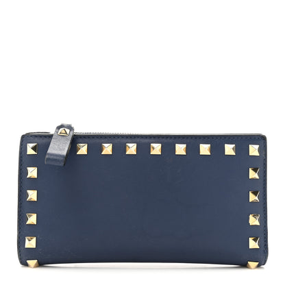 Valentino Garavani Calfskin Rockstud Continental Wallet Baltique 1 of 11