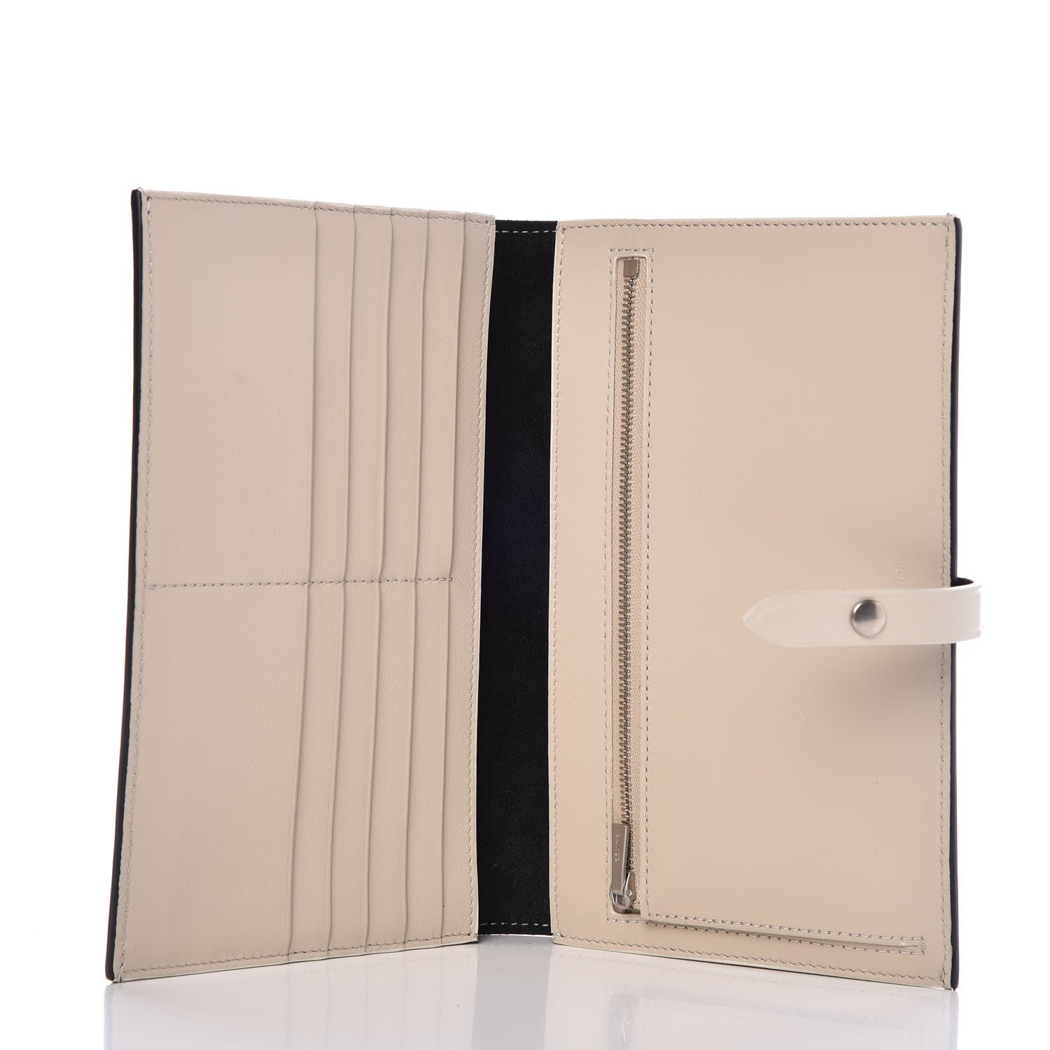 Celine Grained Calfskin Large Multifunction Strap Wallet Black Chalk 5 of 7